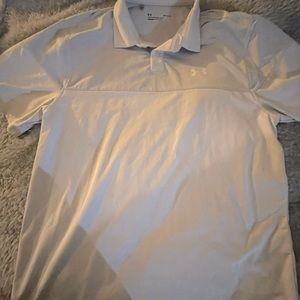 Under Armour Polo Shirt Womens Large Grey Short Sleeve Golf Outdoor Performance